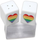 PRIDE - CERAMIC SALT AND PEPPER SHAKERS WITH LGBT FLAG